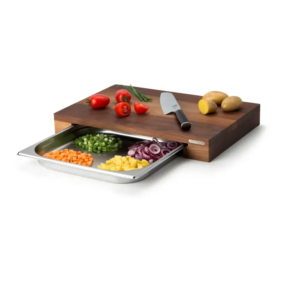 Continenta Tablas De Cortar<Tabla de cortar nogal con 1 bandeja, 32x48 cm Marrón