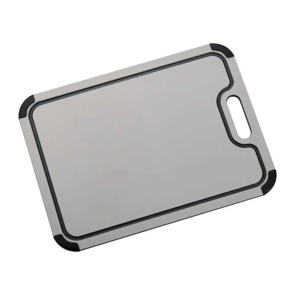 Dorre Tabla para cortar Sibel, de plástico con patas de silicona, 44 x 32,5 cm Gris Online