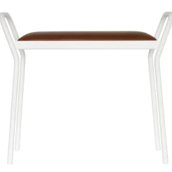 Maze Taburete Anyone, con cuero coñac vintage Blanco