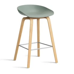 HAY Taburete bajo About a Stool 32 con base de roble lacado 2.0, Fall green-soporte de acero inoxidable Verde Online