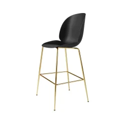 GUBI Taburete bar Beetle alto, Black, patas de latón Negro Sale
