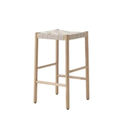 &Tradition Taburetes Altos<Taburete bar Betty TK7, Oak, asiento de banda de lino trenzada Beige