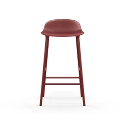 Normann Copenhagen Taburetes Altos<Taburete bar Form bajo, Red, patas de acero en lacado Rojo