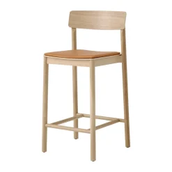 &Tradition Taburetes Altos<Taburete Betty TK14 Counter Chair 65 cm, Cuero color coñac Noble-roble lacado BeigeMarrón