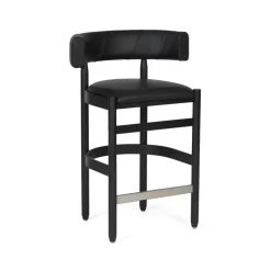 Källemo Taburetes Altos<Taburete Botero, Cuero Tärnsjö - fresno teñido Negro