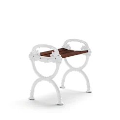 Byarums bruk Taburete Byarum, Pino barniz marrón, soporte blanco Beige