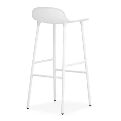 Normann Copenhagen Taburete de bar con patas de metal Form 75 cm, Blanco