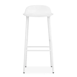 Normann Copenhagen Taburete de bar con patas de metal Form 75 cm, Blanco