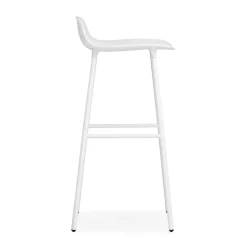 Normann Copenhagen Taburete de bar con patas de metal Form 75 cm, Blanco