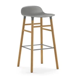 Normann Copenhagen Taburete de bar con patas de roble Form , Gris Outlet