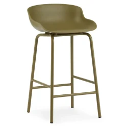 Normann Copenhagen Taburete de bar con patas de metal Hyg 65 cm, oliva Verde Online