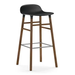 Normann Copenhagen Taburete de bar con patas de nogal Form, Negro Sale