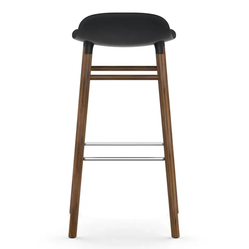 Normann Copenhagen Taburete de bar con patas de nogal Form, Negro Sale