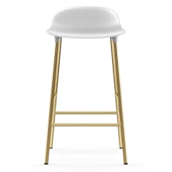 Normann Copenhagen Taburetes Altos<Taburete de bar con patas de bronce Form, Blanco