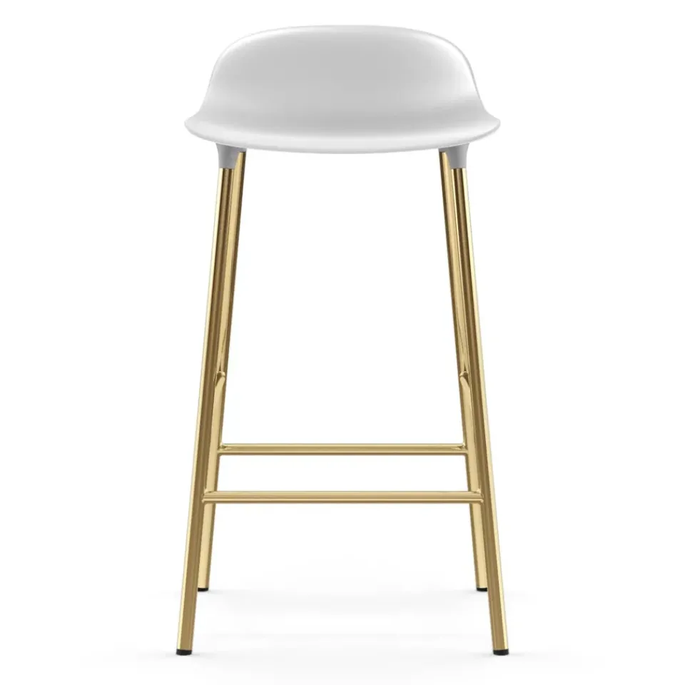 Normann Copenhagen Taburetes Altos<Taburete de bar con patas de bronce Form, Blanco