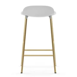 Normann Copenhagen Taburetes Altos<Taburete de bar con patas de bronce Form, Blanco