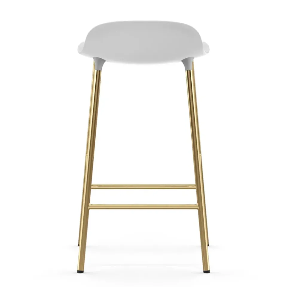 Normann Copenhagen Taburetes Altos<Taburete de bar con patas de bronce Form, Blanco