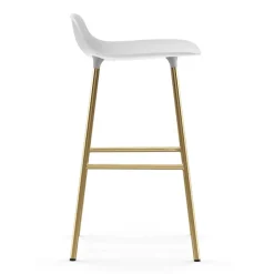 Normann Copenhagen Taburetes Altos<Taburete de bar con patas de bronce Form, Blanco