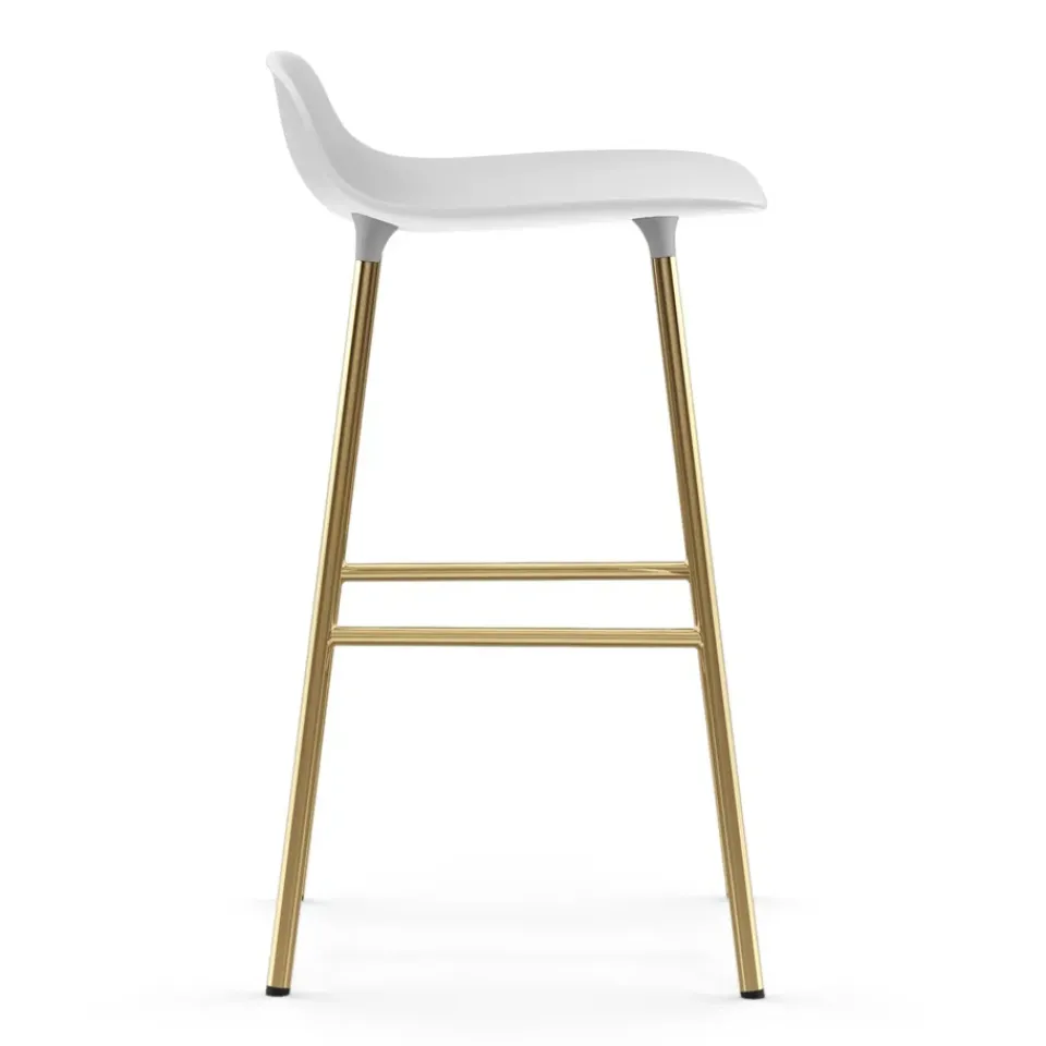 Normann Copenhagen Taburetes Altos<Taburete de bar con patas de bronce Form, Blanco