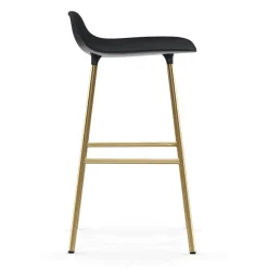 Normann Copenhagen Taburete de bar con patas de bronce Form, Negro Outlet
