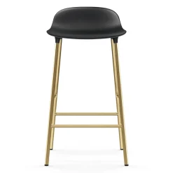 Normann Copenhagen Taburete de bar con patas de bronce Form, Negro Outlet