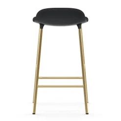Normann Copenhagen Taburete de bar con patas de bronce Form, Negro Outlet