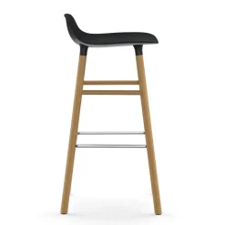 Normann Copenhagen Taburetes Altos<Taburete de bar Form Chair con patas de roble, Negro