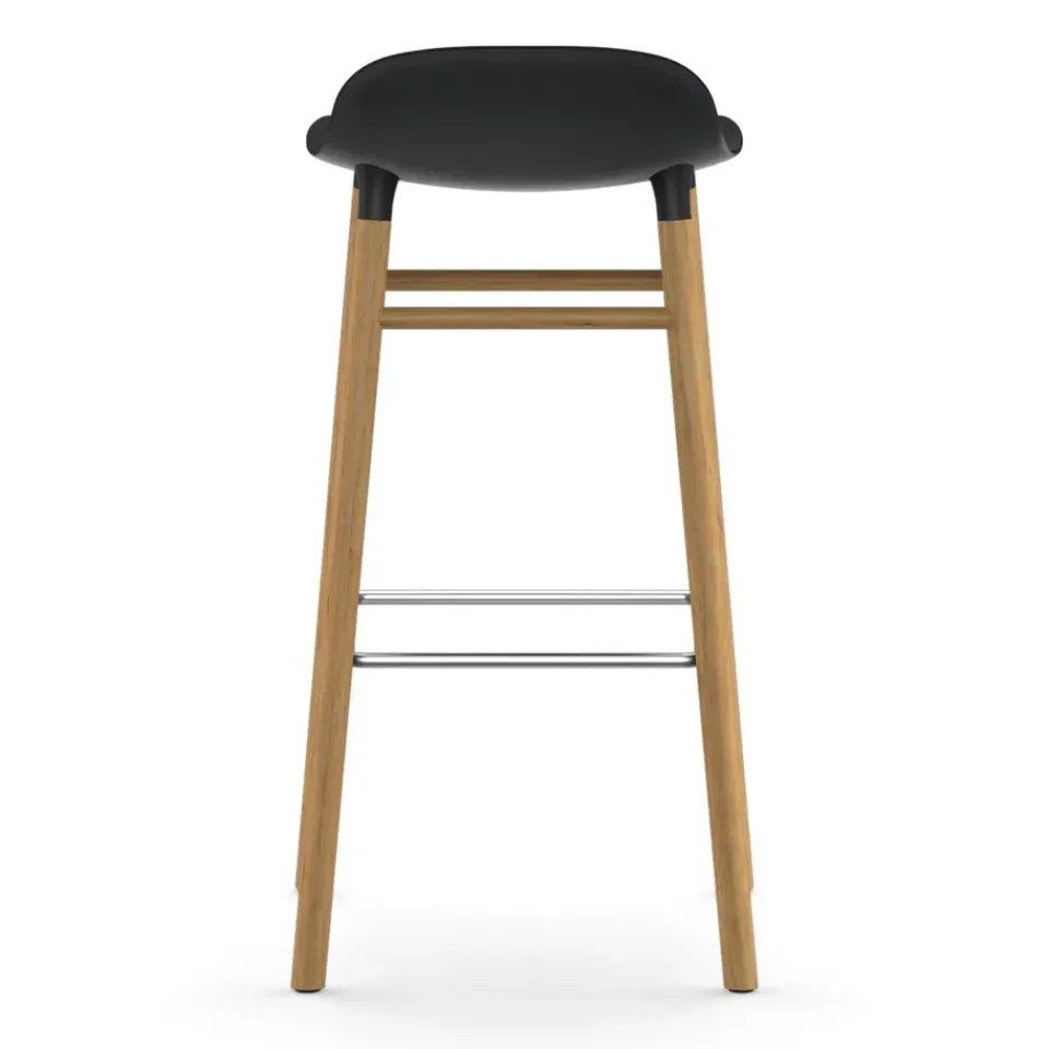 Normann Copenhagen Taburetes Altos<Taburete de bar Form Chair con patas de roble, Negro