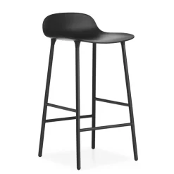 Normann Copenhagen Taburete de bar Form Chair con patas de metal, Negro Clearance