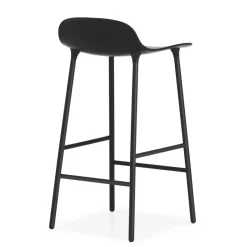 Normann Copenhagen Taburete de bar Form Chair con patas de metal, Negro Clearance