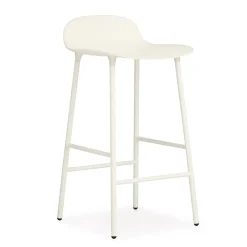 Normann Copenhagen Taburete de bar Form Chair con patas de metal, Blanco Best