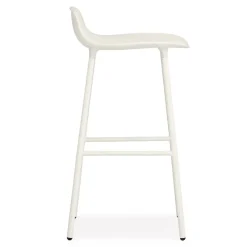 Normann Copenhagen Taburete de bar Form Chair con patas de metal, Blanco Best