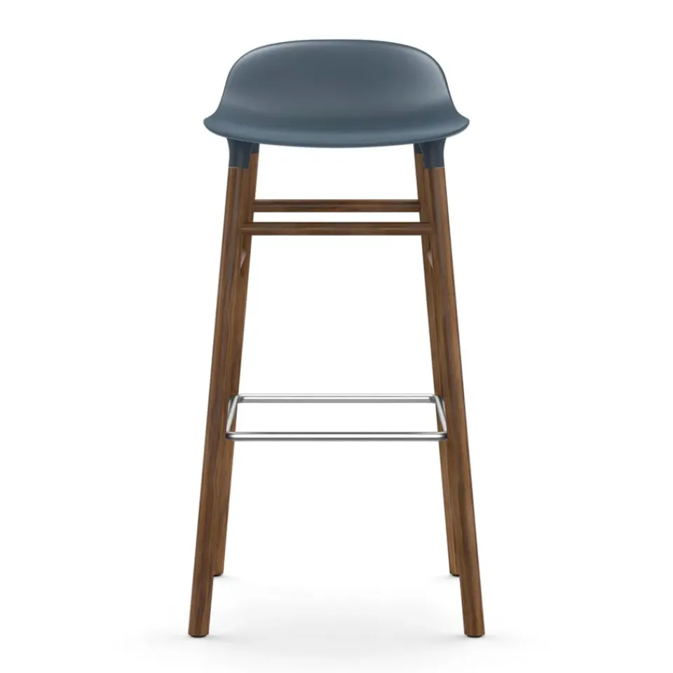 Normann Copenhagen Taburetes Altos<Taburete de bar Form Chair con patas de nogal, Azul