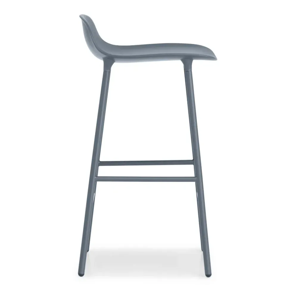 Normann Copenhagen Taburete de bar Form Chair con patas de metal, Azul Clearance