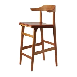 Gärsnäs Taburete de bar Hedda, Roble-pure-cuero Tärnsjö cognac Beige Online
