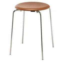 Fritz Hansen Taburete Dot cuero, Nogal Marrón Hot