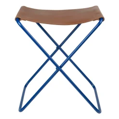 Broste Copenhagen Taburetes<Taburete Nola cuero, Intense blue Azul