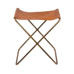Broste Copenhagen Taburetes<Taburete Nola cuero, , 45 cm Marrón