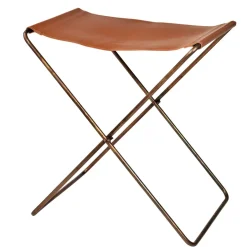 Broste Copenhagen Taburetes<Taburete Nola cuero, , 45 cm Marrón