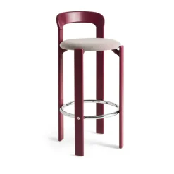 HAY Taburete Rey tapizado 75 cm, Steelcut Trio 416-grape red Rojo Outlet