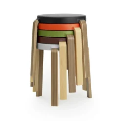 Normann Copenhagen Taburetes<Taburete Tap, gris-roble MarrónGris
