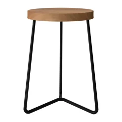Grythyttan Stålmöbler Sillas De Terraza|Taburetes De Exterior Y Taburetes Altos De Exterior<Taburete V-1, Teca con estructura de acero negra, 45 cm BeigeNegro