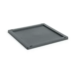HAY Tapa mediana Colour Crate Square/Cube plastic, Charcoal Negro Discount