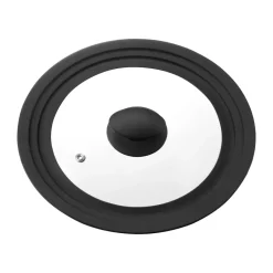 Dorre Tapa universal Una 20/22/24 cm, Vidrio-silicona negra TransparenteNegro Outlet
