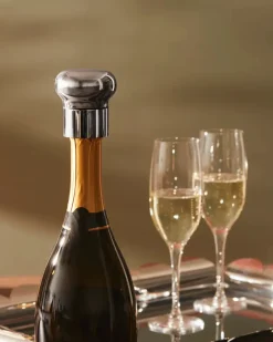 Alessi Tapón para botella de champán Noè, Acero inoxidable Plateado New