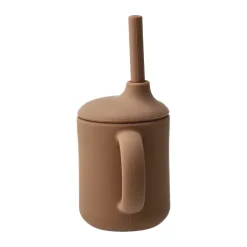 Scandi Living Taza con pajita Idun de silicona 120 ml, Hazel Marrón Best