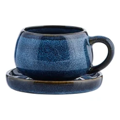 Lene Bjerre Taza de café espresso con plato Amera 8 cl, Azul Outlet