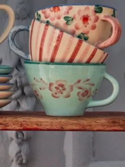 RICE Taza de té de cerámica , Vine Azul Outlet