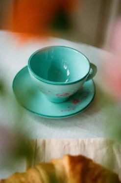 RICE Taza de té de cerámica , Vine Azul Outlet