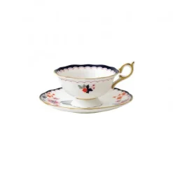 Wedgwood Taza de té pequeña y platillo Wonderlust, jasmine bloom AzulBlanco New